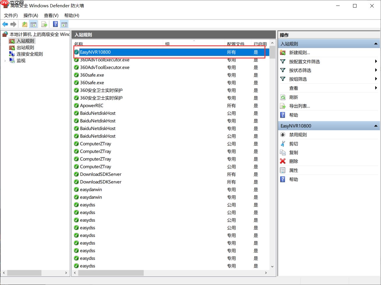 RTSP视频平台EasyNVR如何设置防火墙允许程序运行端口的访问？