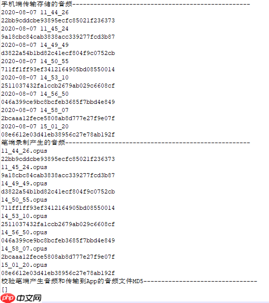 录音笔传输文件自动校验