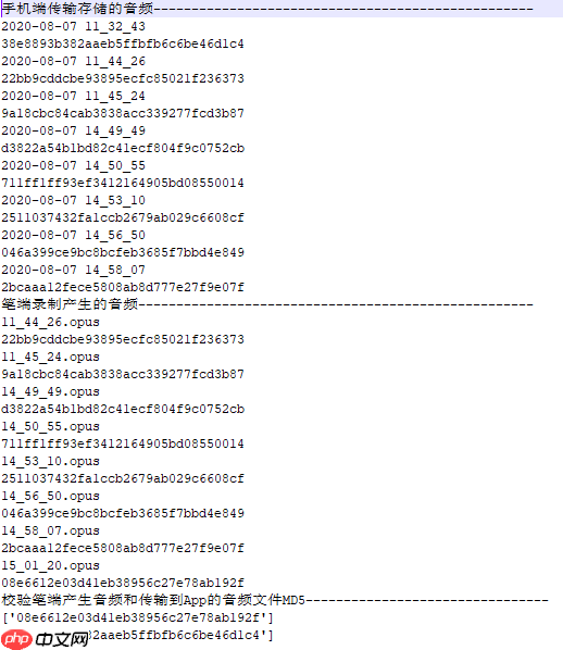 录音笔传输文件自动校验