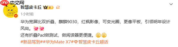 华为Mate X7配置曝光 红枫影像+可变光圈 还有折叠Pad