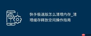 快手极速版怎么清理内存_清理缓存释放空间操作指南