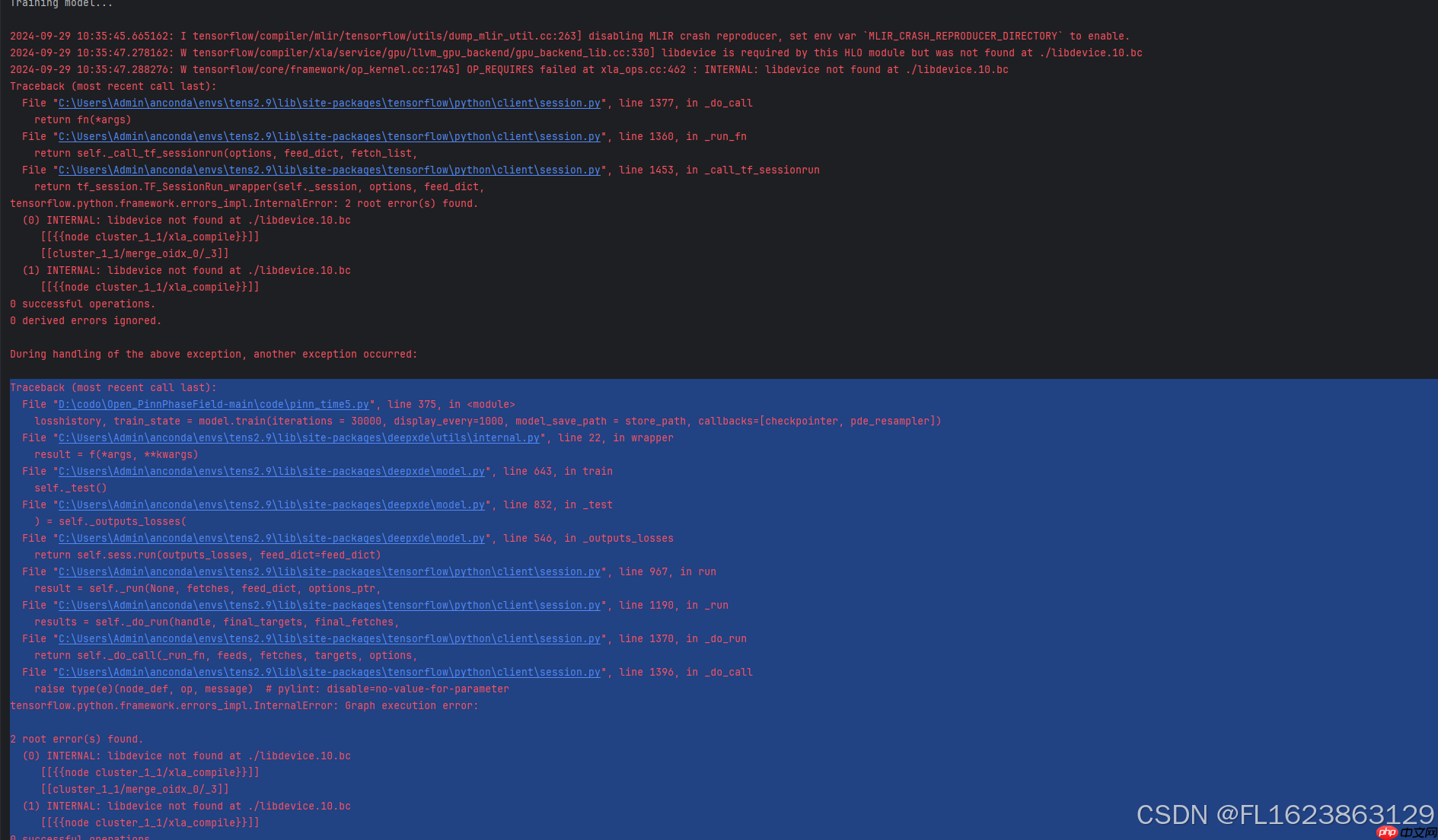 运行tensorflow报错internalerror: libdevice not found at ./libdevice.10.bc解决方法