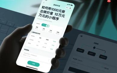 1000元做出价值10万的小程序?