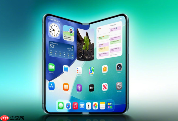 苹果折叠屏iPhone渲染图曝光！配相机按键 后置双摄？