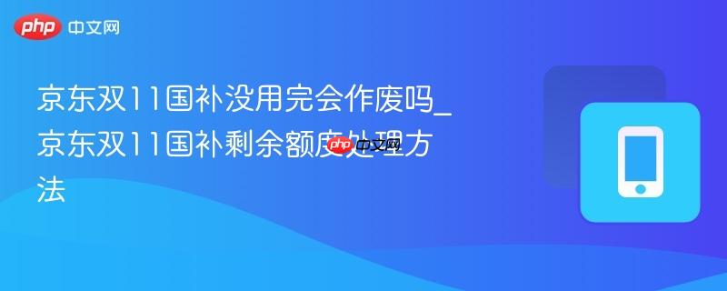 京东双11国补没用完会作废吗_京东双11国补剩余额度处理方法