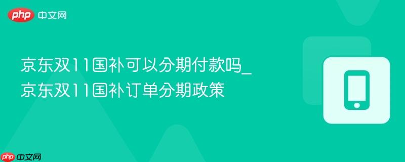 京东双11国补可以分期付款吗_京东双11国补订单分期政策