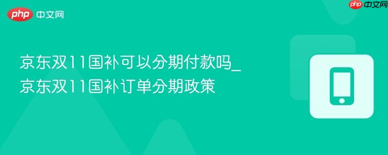 京东双11国补可以分期付款吗_京东双11国补订单分期政策