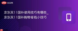 京东双11国补使用技巧有哪些_京东双11国补购物省钱小技巧