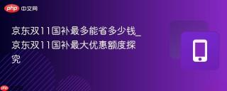 京东双11国补最多能省多少钱_京东双11国补最大优惠额度探究