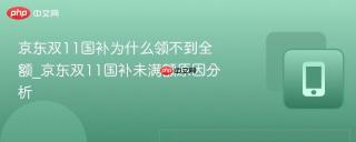 京东双11国补为什么领不到全额_京东双11国补未满额原因分析