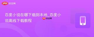 百度小说在哪下载到本地_百度小说离线下载教程