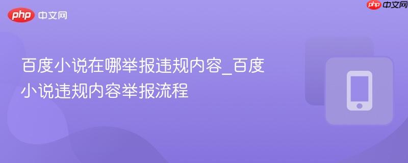百度小说在哪举报违规内容_百度小说违规内容举报流程