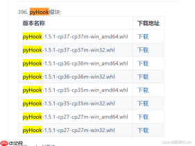 [python]windows上通过whl文件安装pyHook模块
