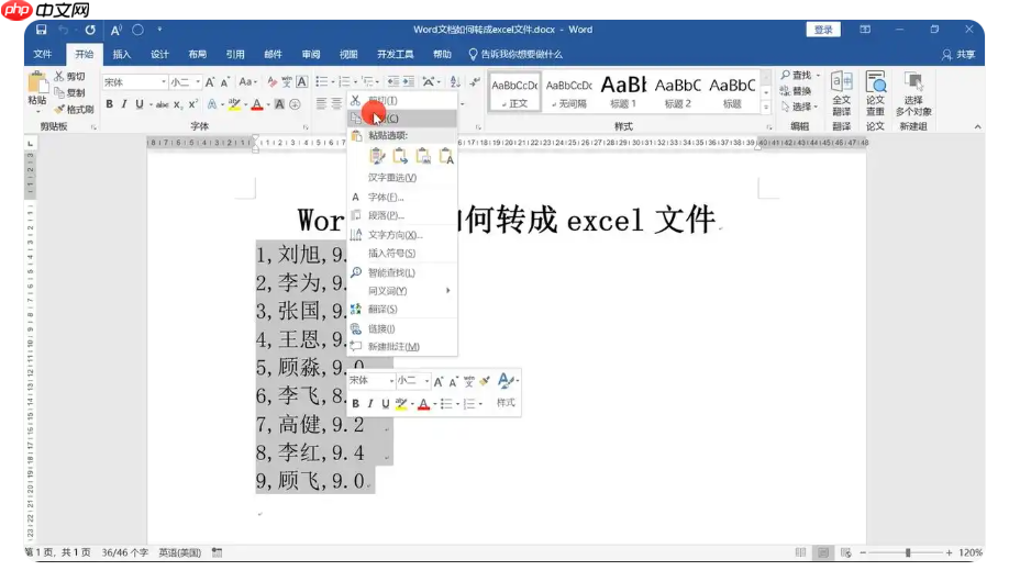 word2007怎么转换成excel?word2007转换成excel的方法