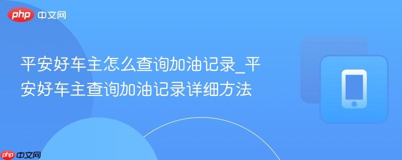 平安好车主怎么查询加油记录_平安好车主查询加油记录详细方法