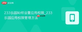 233乐园如何设置应用权限_233乐园应用权限管理方法