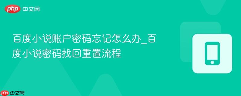 百度小说账户密码忘记怎么办_百度小说密码找回重置流程