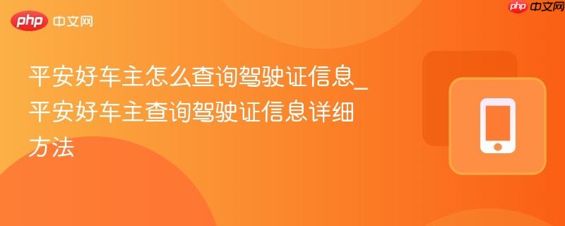平安好车主怎么查询驾驶证信息_平安好车主查询驾驶证信息详细方法