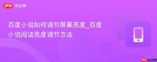 百度小说如何调节屏幕亮度_百度小说阅读亮度调节方法
