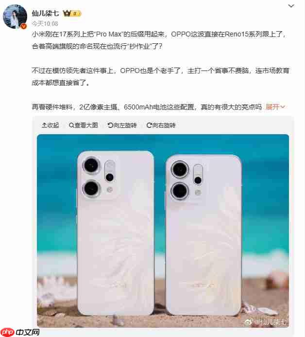 OPPO Reno15系列也上2亿像素？曝该系列首次新增Pro Max机型