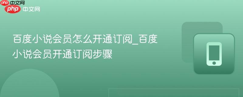 百度小说会员怎么开通订阅_百度小说会员开通订阅步骤