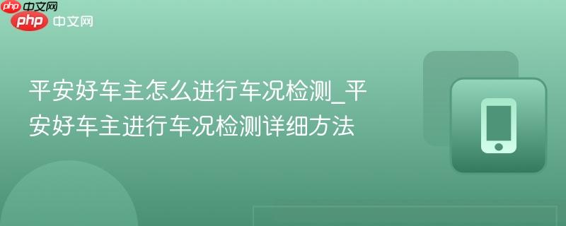 平安好车主怎么进行车况检测_平安好车主进行车况检测详细方法