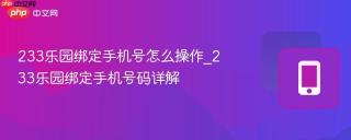 233乐园绑定手机号怎么操作_233乐园绑定手机号码详解