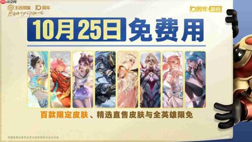 王者荣耀十周年福利大全-王者荣耀十周年点券皮肤免费送