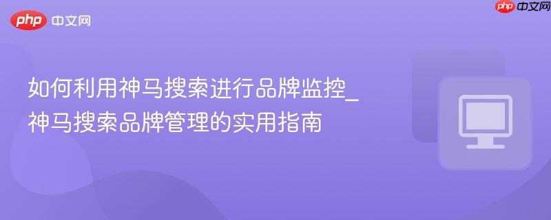 如何利用神马搜索进行品牌监控_神马搜索品牌管理的实用指南