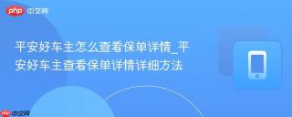 平安好车主怎么查看保单详情_平安好车主查看保单详情详细方法