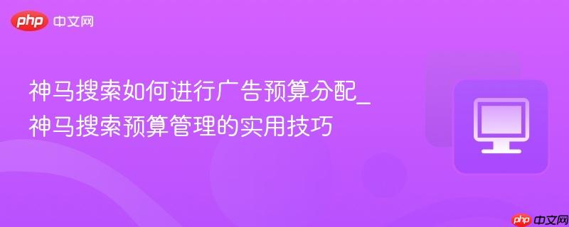 神马搜索如何进行广告预算分配_神马搜索预算管理的实用技巧