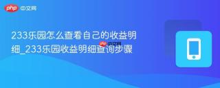 233乐园怎么查看自己的收益明细_233乐园收益明细查询步骤