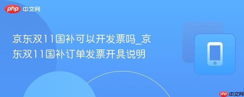 京东双11国补可以开发票吗_京东双11国补订单发票开具说明