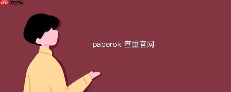 paperok查重官方网站官方入口 paperok查重官网主页直达链接