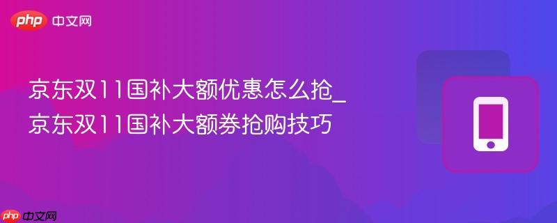 京东双11国补大额优惠怎么抢_京东双11国补大额券抢购技巧
