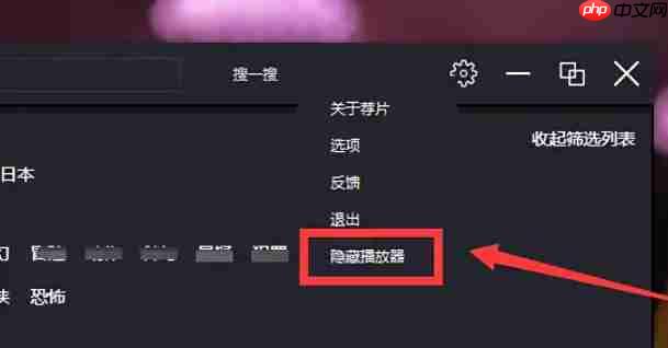 荐片电脑版怎么隐藏播放器？-荐片电脑版隐藏播放器的方法