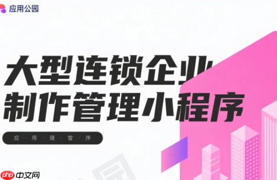 大型连锁企业制作管理小程序