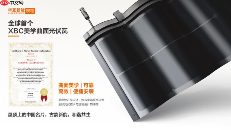 技术+美学双突破!华宝新能美学曲面光伏瓦重新定义未来“好房子”