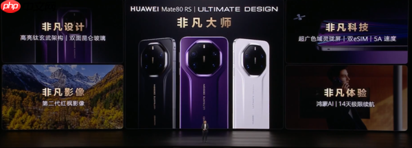 华为Mate 80 RS 非凡大师发布 支持双实体卡和双eSIM