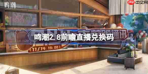 鸣潮2.8前瞻直播兑换码是什么-鸣潮2.8版本前瞻直播兑换码一览
