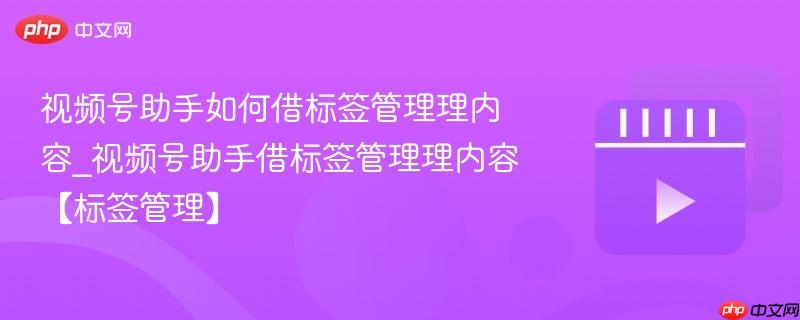 视频号助手如何借标签管理理内容_视频号助手借标签管理理内容【标签管理】