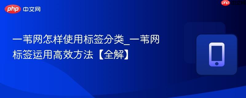 一苇网怎样使用标签分类_一苇网标签运用高效方法【全解】