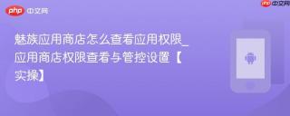 魅族应用商店怎么查看应用权限_应用商店权限查看与管控设置【实操】