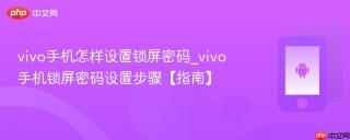 vivo手机怎样设置锁屏密码_vivo手机锁屏密码设置步骤【指南】