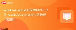 adobeacrobat如何添加pdf书签 adobeacrobat加书签教程【指南】