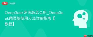 deepseek网页版怎么用_deepseek网页版使用方法详细指南【教程】