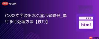 CSS3文字溢出怎么显示省略号_单行多行处理方法【技巧】