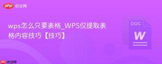 wps怎么只要表格_WPS仅提取表格内容技巧【技巧】