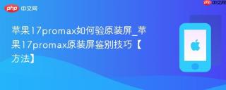 苹果17promax如何验原装屏_苹果17promax原装屏鉴别技巧【方法】