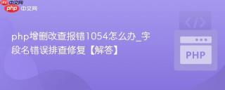 php增删改查报错1054怎么办_字段名错误排查修复【解答】